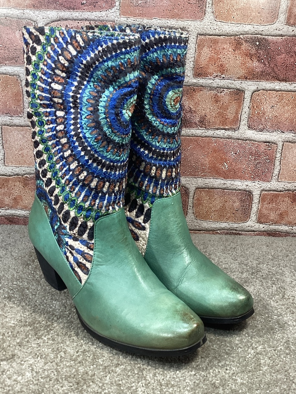L’Artiste by Spring Step Peru Mid Calf Boho Boots size 39 eu 8.5 US